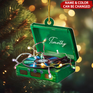 Vinyl Records Personalized Christmas Ornament, Gift For Music Lover