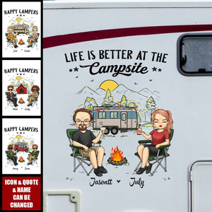 Camping Partners For Life - Camping Personalized RV Decal - Gift For Husband Wife, Camping Lovers