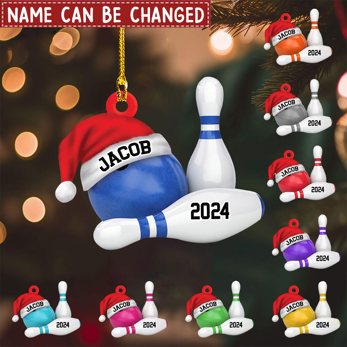 Custom Bowling Player Christmas Ornament - Gift for Bowling Lovers