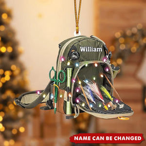 Personalized Fishing Backpack Ornament - Fishing Lovers Gift