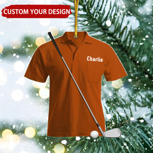 Golfer Suit Personalized Acrylic Christmas Ornament, Gift For Golf Club Members