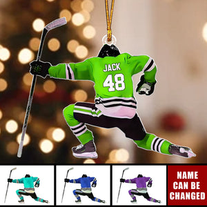 Personalized Hockey Player Christmas Ornament - Gift For Hockey Players Keepsake Ornament