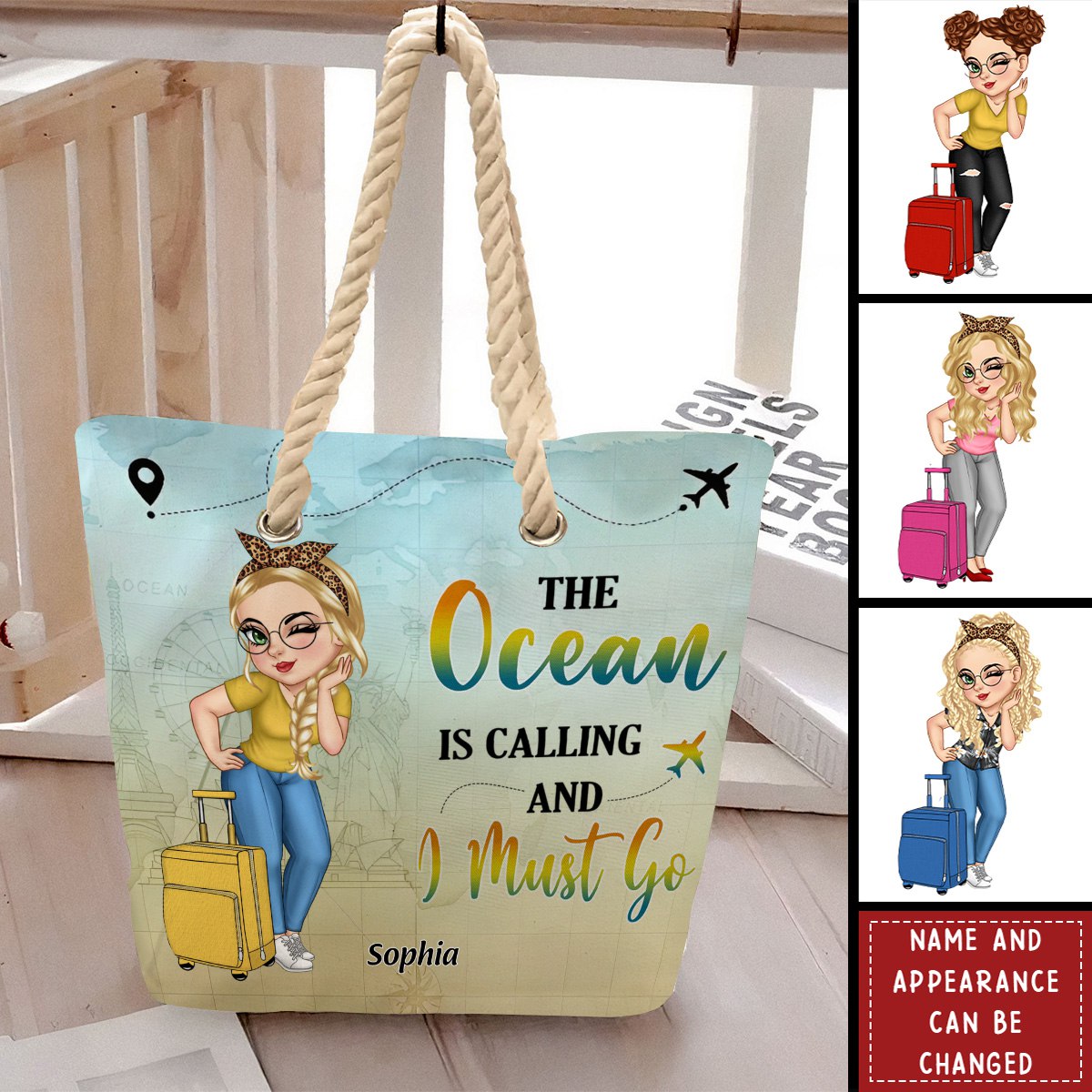 Just A Girl Who Loves Traveling Beach Vacation - Personalized Beach Bag