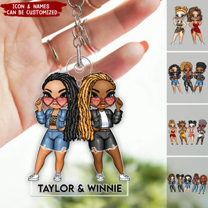 We Are Sistas Personalized Acrylic Keychain