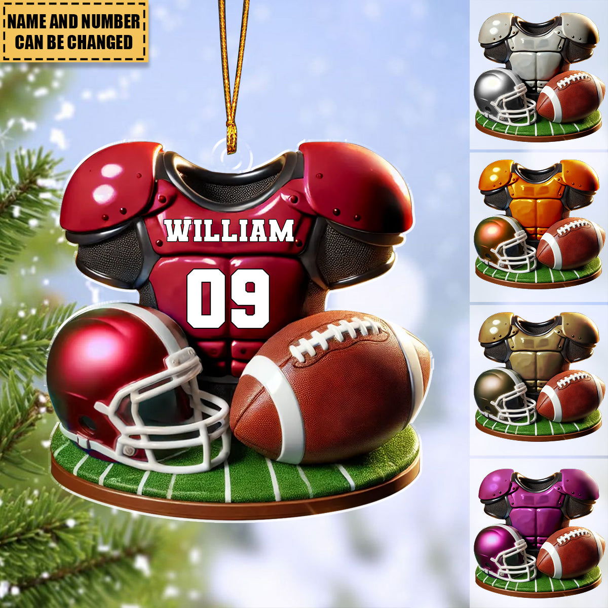 Football Jersey Uniform Personalized Acrylic Ornament - Christmas  Gift For Him, Son, Boyfriend