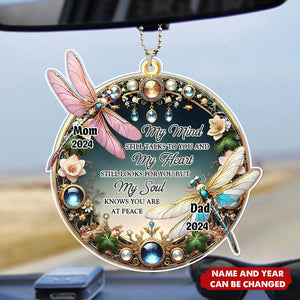 My Mind My Heart My Soul Dragonfly - Personalized Custom Car Ornament