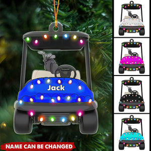 Personalized Golf Ornament, Custom Golf Cart Shape Christmas Ornament, Gifts For Golf Lovers