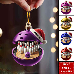 Personalized Bowling Lover Christmas Ornament