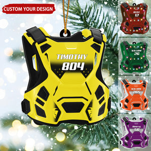 Guardian Vest Chest Protector Motocross Rider Personalized Christmas Ornament