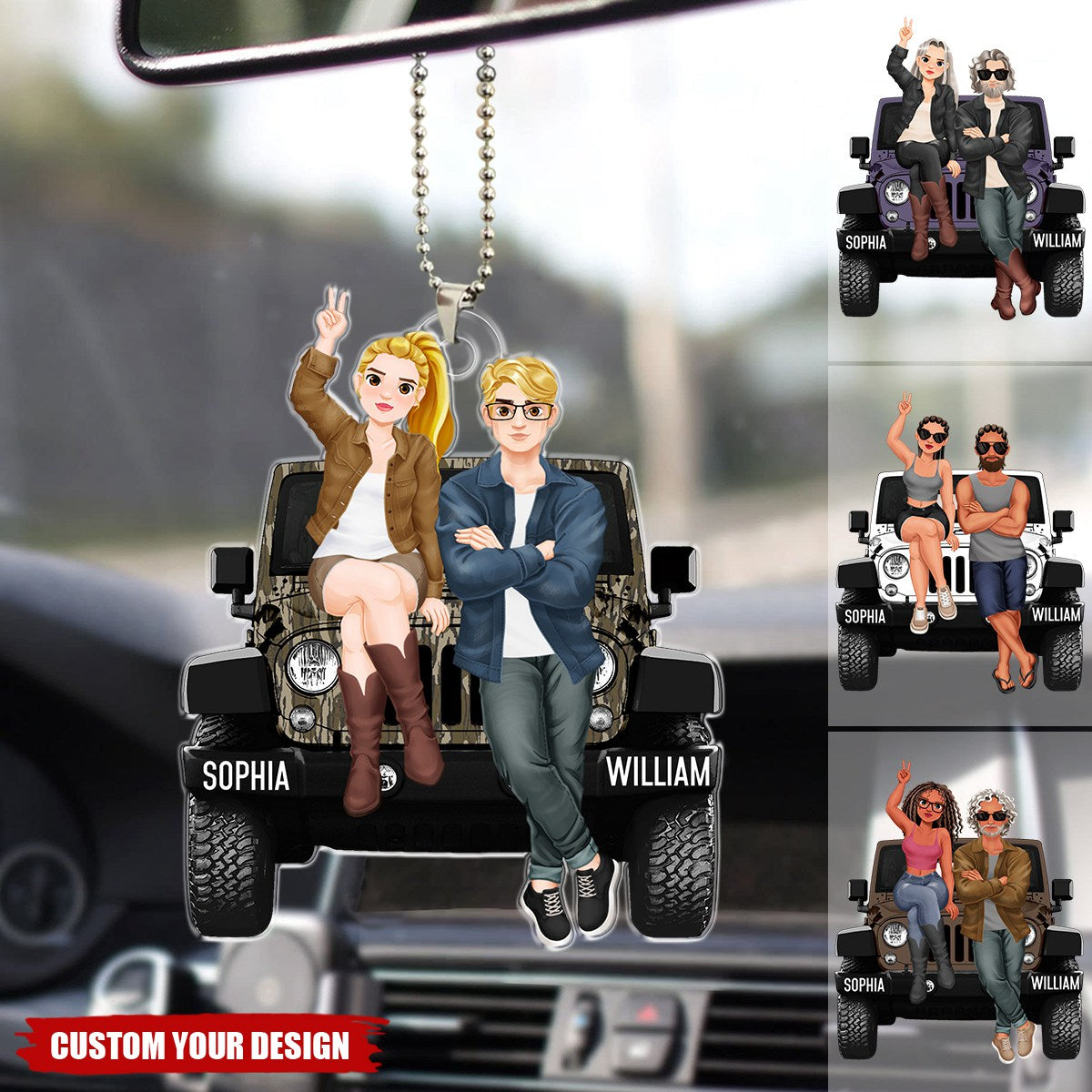 Crazy Off-road Couple Personalized Acrylic Ornament, Gift For Off-road Lovers