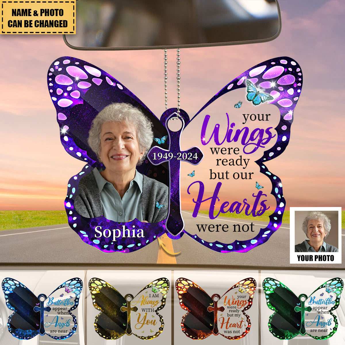 Custom Photo Your Wings Were Ready - Memorial Personalized Custom Car Ornament