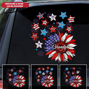 Sunflower 4th Of July Personalized Decor Decal