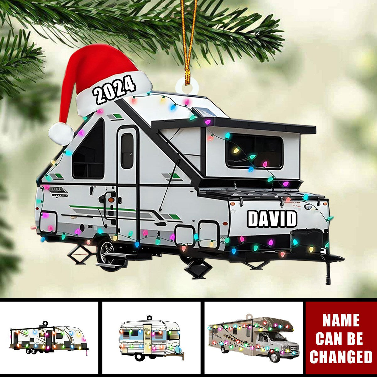 Personalized Camper Ornament , RV Camping Ornament, Happy Gifts for Camping Lovers