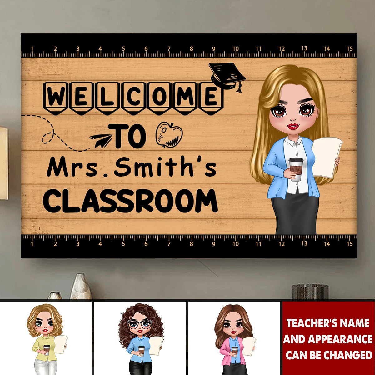 Welcome To Teacher Classroom Personalized Horizontal Poster