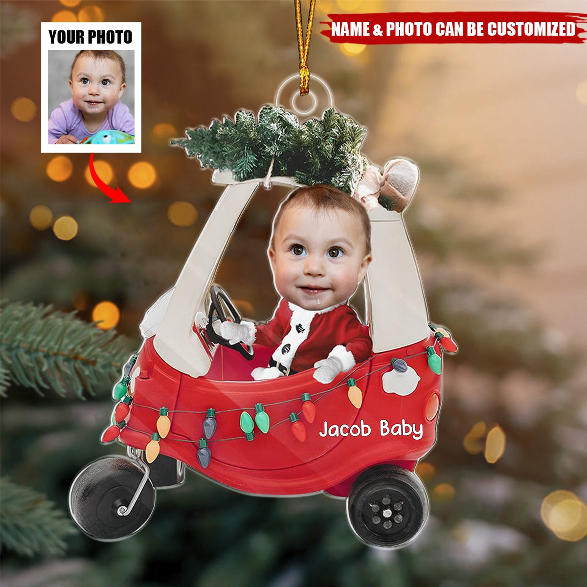 Custom Photo Our Favorite Gift Personalized Ornament Christmas, Gift For Baby Kids, Newborn Baby