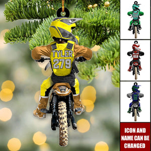 Personalized Motocross Racing Christmas Ornament - Gift For Motocross Racer Son Daughter