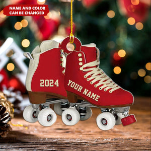 Personalized Roller Skate, Roller Derby Christmas Ornament, Love Roller Skate Christmas Ornament