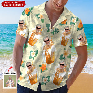 Custom Photo Beer Man Personalized Hawaiian Shirt