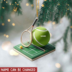 Personalized Tennis Court Christmas Ornament, Sport Lover Gift