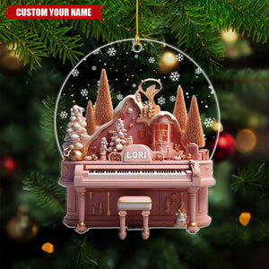 Personalized Piano Christmas Ornament Acrylic, Music Christmas Ornament, Piano Lovers Gift