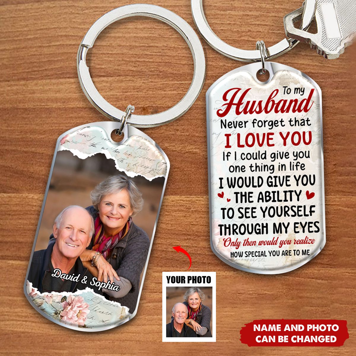 Heartfelt Message For Husband, Love And Appreciation - Personalized Custom Keychain