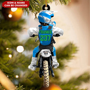 Personalized Motocross Racing Christmas Ornament - Gift For Motocross Racer Son Daughter