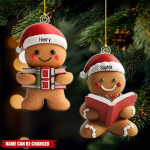 Gingerbread Personalized Acrylic Ornament - Christmas Gift For Book Lovers