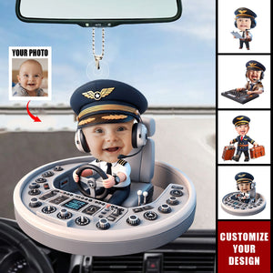 Custom Photo Gifts For Pilot Baby Personalized Car Ornament