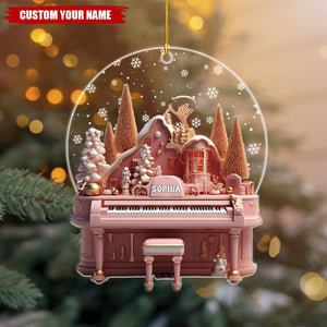 Personalized Piano Christmas Ornament Acrylic, Music Christmas Ornament, Piano Lovers Gift