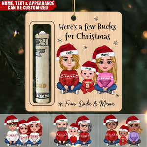 Here's A Few Bucks For Christmas For Grandchildren From Grandparents Personalized Money Holder Ornament