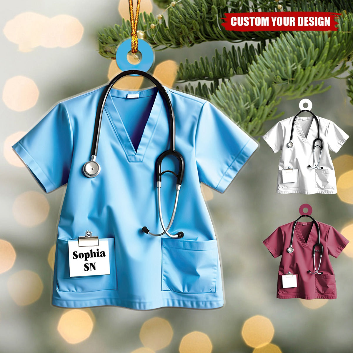 Personalized Nurse Ornament Gift, Custom Nurse Gift, Doctor Christmas Ornament