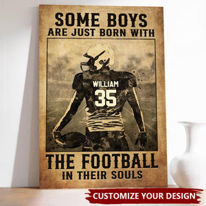 Train Hard - Football Personalized Vertical Poster