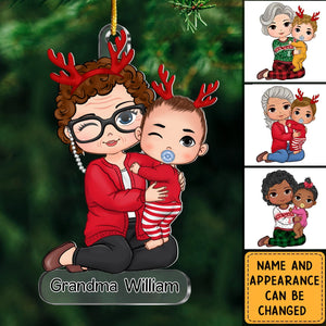 Christmas Grandma & Grandkid  Personalized Acrylic Ornament