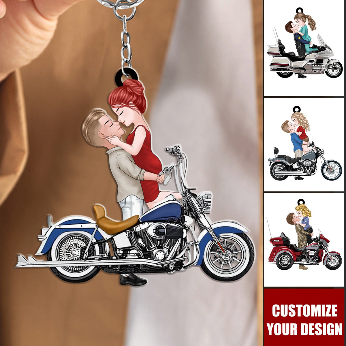 Enjoy The Ride - Biker Couples - Personalized Acrylic Keychain