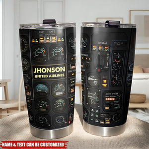 Pilot Control-panel Plane - Personalized Tumbler Cup