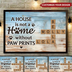 Home With Paw Prints Pet Crossword Puzzle Art Personalized Poster