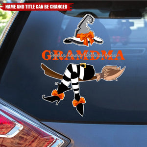 Personalized Gift For Mom Witch Halloween Car Decal