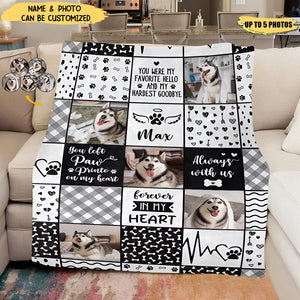 Pet Memorial Always With Us - Memorial Gift For Pet Lovers - Personalized Photo Fleece Blanket