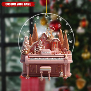 Personalized Piano Christmas Ornament Acrylic, Music Christmas Ornament, Piano Lovers Gift