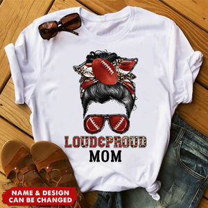 Messy Bun Bandana Sport Mom Loud and Proud - Personalized T-Shirt