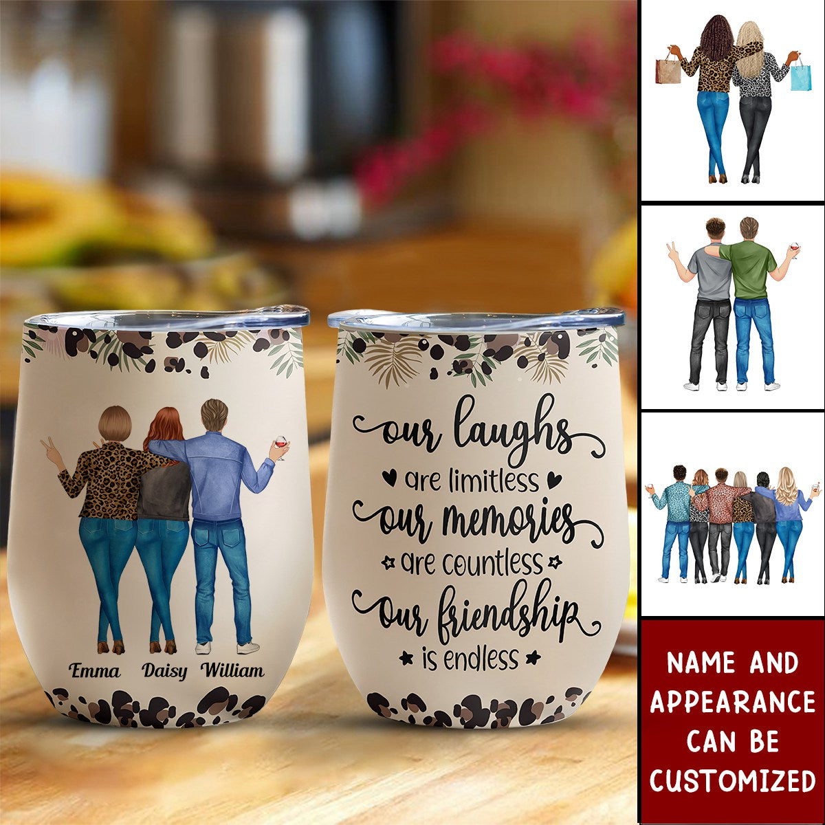 We'll Be Friends Until We're Old And Senile - Personalized Wine Tumbler