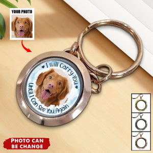 Custom Photo I Will Carry You Pet Memorial - Personalized Keepsake Keychain