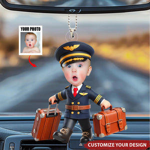 Custom Photo Gifts For Pilot Baby Personalized Car Ornament