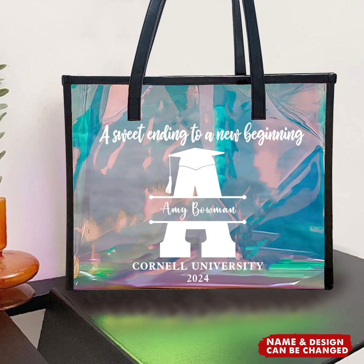 Graduation Gift For Girl A Sweet Ending - Personalized Holographic Tote