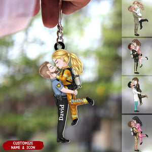 Lift You Up Occupation Couple - Personalized Acrylic Keychain