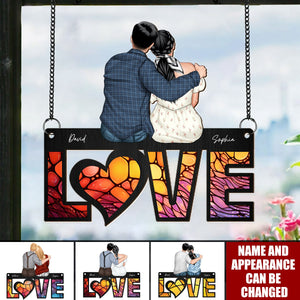 Couples Love, Gift For Couple - Personalized Window Hanging Suncatcher Ornament