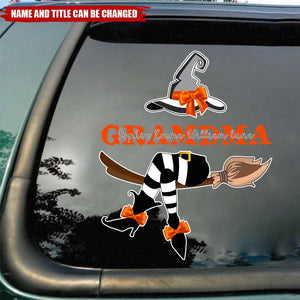 Personalized Gift For Mom Witch Halloween Car Decal