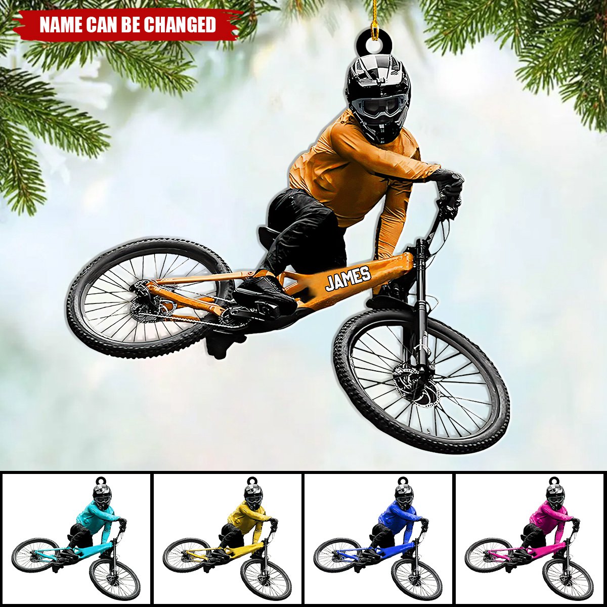 Personalized Mountain Bike Ornament - Gift For Biker Cyclist