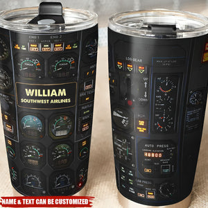 Pilot Control-panel Plane - Personalized Tumbler Cup