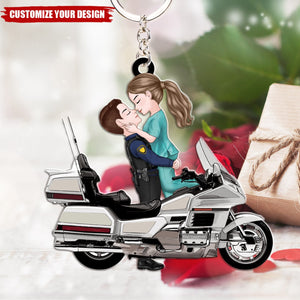 Enjoy The Ride - Biker Couples - Personalized Acrylic Keychain